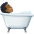 🛀🏾 person taking bath: medium-dark skin tone display on Facebook